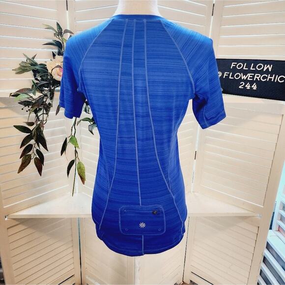 ATHLETA BLUE SHORT SLEEVE SMALL SHIRT - Picture 2 of 5